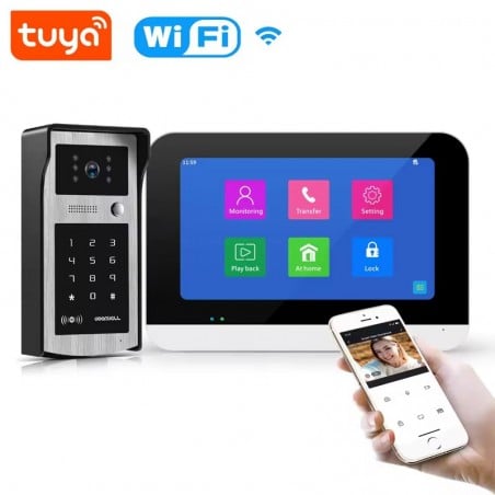 Videocitofono Tuya con Monitor Touch 7" | Sblocco Remoto del Cancello