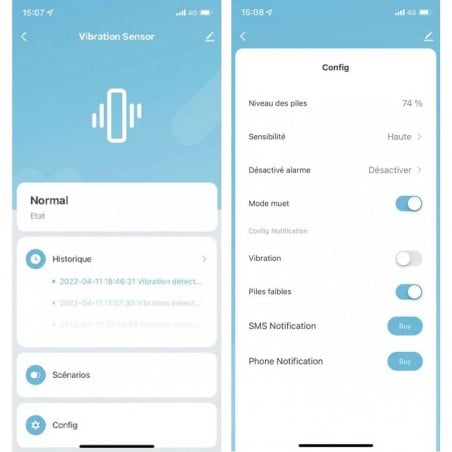 Tuya Rilevatore di Vibrazioni Smart WiFi con Sirena