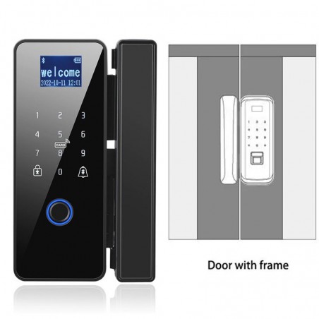 Tuya Smart Bluetooth-Schloss für Schiebetüren aus Glas oder Holz mit Display
