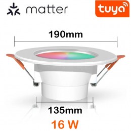 Tuya Smart Matter WiFi RGB+CW+CT Spot LED Encastrable