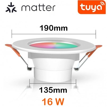 Tuya Smart Matter WiFi RGB+CW+CT Spot LED Encastrable