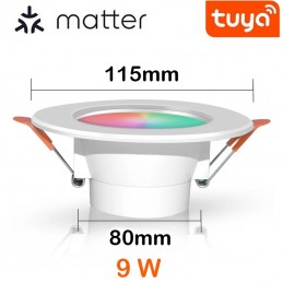 Tuya Smart Matter WiFi RGB+CW+CT LED-Einbaustrahler