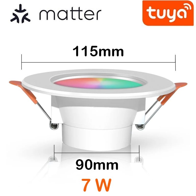 Tuya Faretto a LED da Incasso Smart Matter WiFi RGB+CW+CT