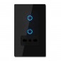 Tuya Black Smart WiFi Touch Switch with Italian Socket