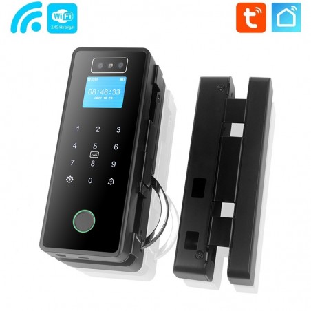 Tuya Smart WiFi Glastürschloss mit Gesichtserkennung und Bildschirm