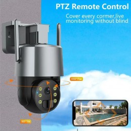 Caméra PTZ solaire extérieure - Contrôle via l'application Tuya Smart