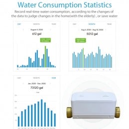 Vanne d'eau intelligente Tuya avec compteur de consommation - Compatible avec Alexa