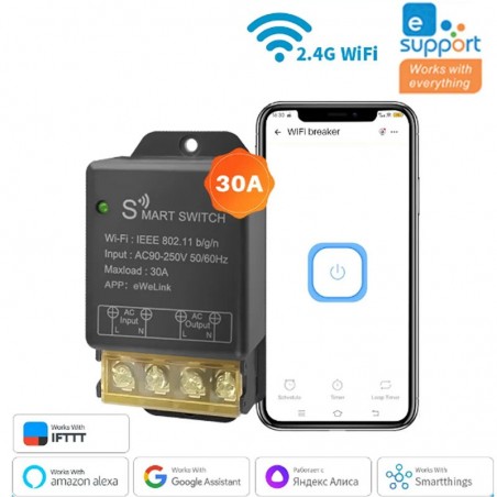 30A Smart WiFi Relay Module Compatible with eWeLink - Control and Automation