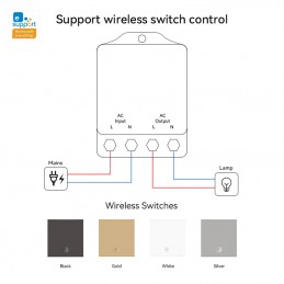 Wifi-relaismodule 30A Hoog Vermogen, 1 Kanaal, voor eWeLink
