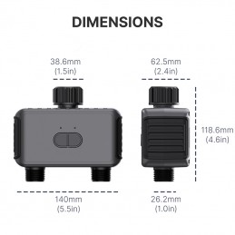 Válvula Riego Automática Tuya 2 Zonas Inteligentes Bluetooth