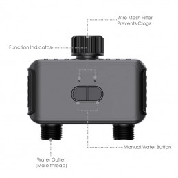 Válvula Riego Automática Tuya 2 Zonas Inteligentes Bluetooth