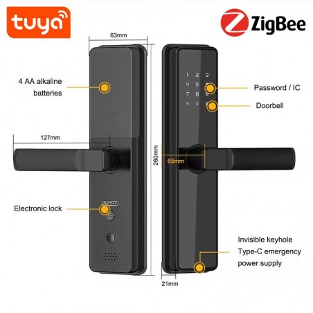 Tuya Serratura Smart Zigbee Automatizzata per Controllo Accessi