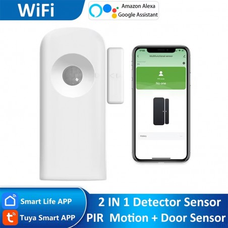 Tuya WiFi Door and Window Sensor with PIR - Smart Home Security