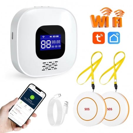 Sistema di Allarme SOS WiFi Tuya per Anziani - Sicurezza e Assistenza Smart