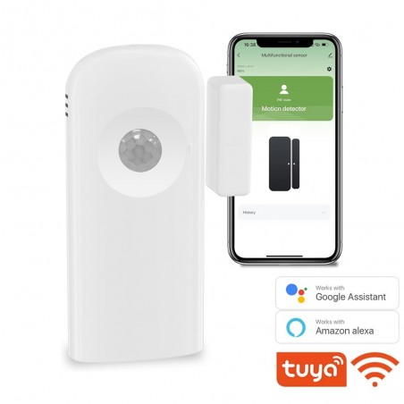 Tuya Smart WiFi Multifunction Door and Window Sensor with PIR Motion Detector