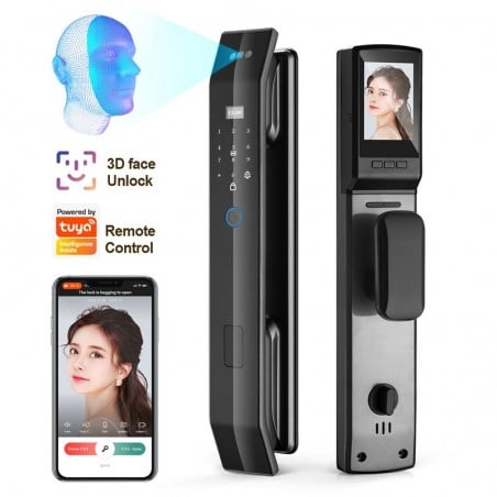 Cerradura Tuya Smart WiFi 6 en 1 con reconocimiento facial y cámara