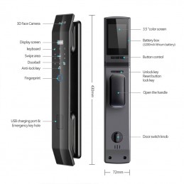 Tuya Smart WiFi 6-in-1-Schloss mit Gesichtserkennung und Kamera