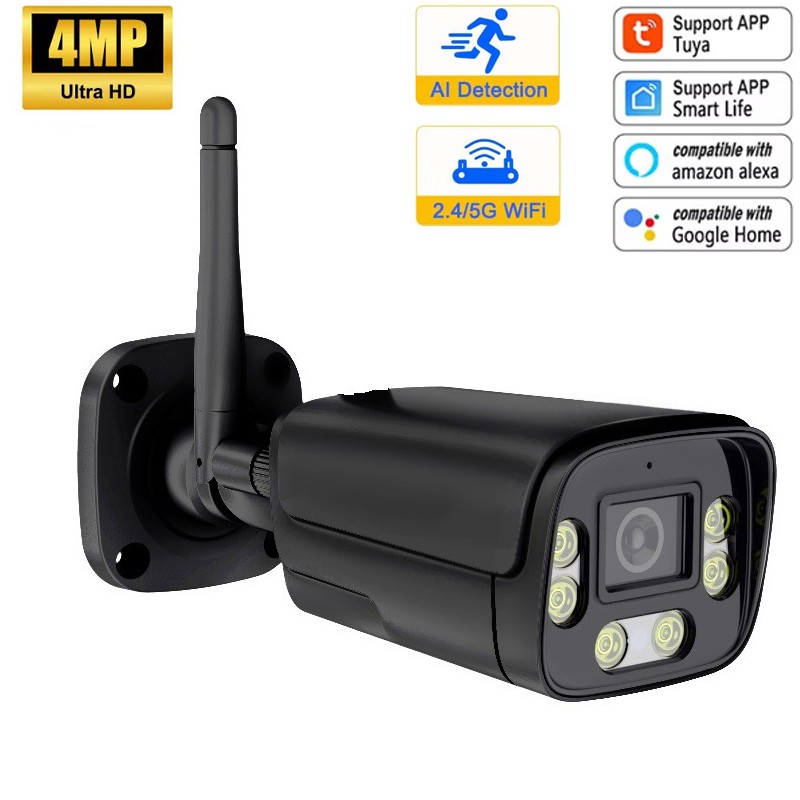 Tuya Smart WiFi Bullet Camera Dual Band 2.4G and 5G Black Edition