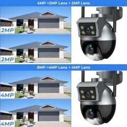 Cámara WiFi inteligente Tuya con lente dual giratoria