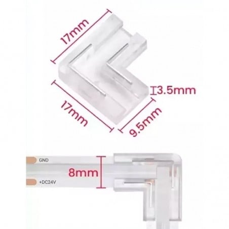 Connettore Rapido ad L per Strisce Led COB Monocolore