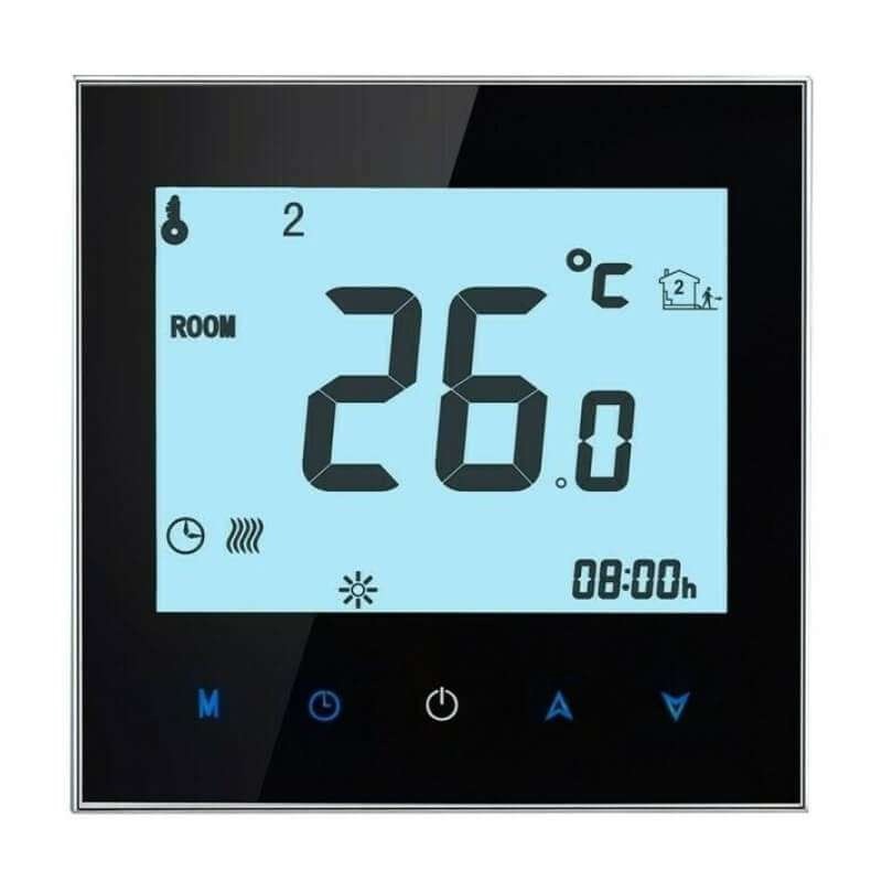 Thermostat WiFi intelligent Beca BAC-1000EMLW avec modulation de ventilateur 0-10 V et contrôle de vanne Thermostat WiFi intelligent Beca BAC-1000EMLW avec modulation de ventilateur 0-10 V et contrôle de vanne