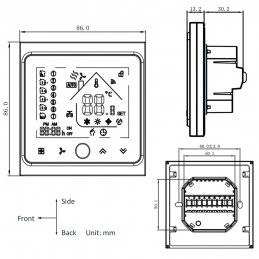 Thermostat intelligent Beca BAC-1000EMLW | pour ventilateurs 0-10 V et vannes CVC