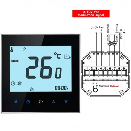 Beca BAC-1000EMLW Smart Thermostat | for 0-10V Fan and HVAC Valves