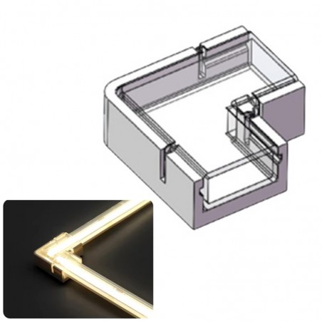 Connecteur d'angle étanche pour bandes LED monochromes à 2 broches