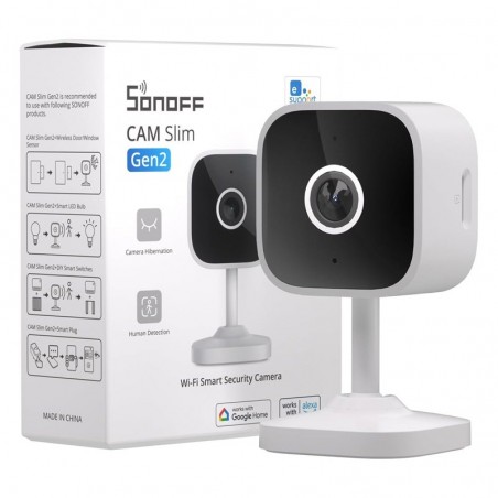 Sonoff Cam Slim Gen2 - Cámara WiFi 1080p para seguridad doméstica inteligente