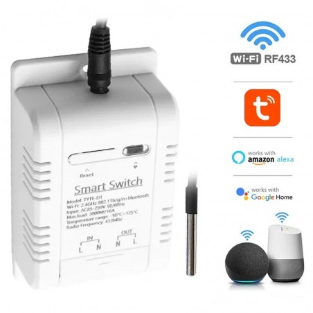 Tuya Smart WiFi-temperatuurschakelaar met verbruiksmonitoring en afstandsbediening