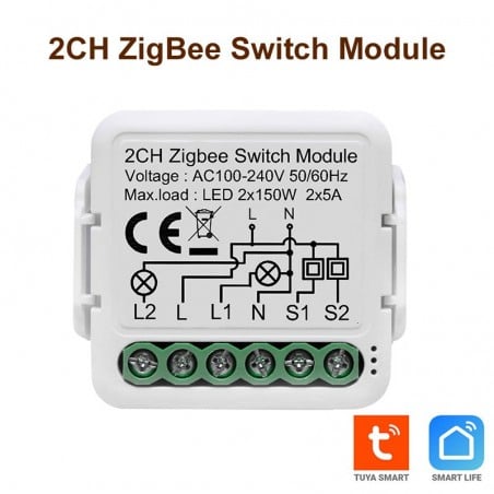 Tuya Smart Switch Zigbee Universale per Luci