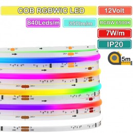 Adressierbarer COB-RGBWIC-LED-Streifen mit 840 LEDs pro Meter, 5-Meter-Spule