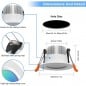 Tuya 3W Smart WiFi and Bluetooth LED Recessed Spotlight