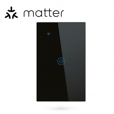 Interrupteur tactile Tuya, noir, Smart Matter, WiFi, série NovaTech
