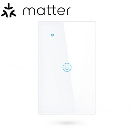 Interruptor de luz táctil blanco Tuya Smart Matter WiFi Serie NovaTech