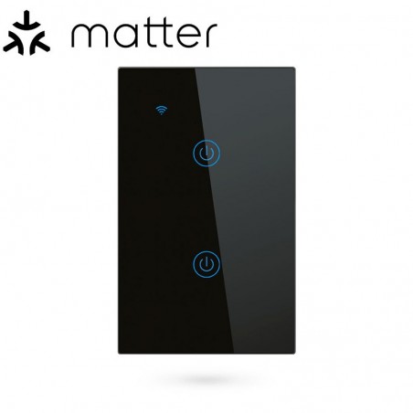 Interrupteur tactile Tuya, noir, Smart Matter, WiFi, série NovaTech