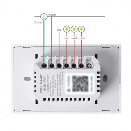 Interrupteur à bouton-poussoir WiFi Smart Matter blanc Tuya | Série Fusion