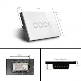 Interruptor táctil WiFi Smart Matter blanco Tuya - Serie Prestige