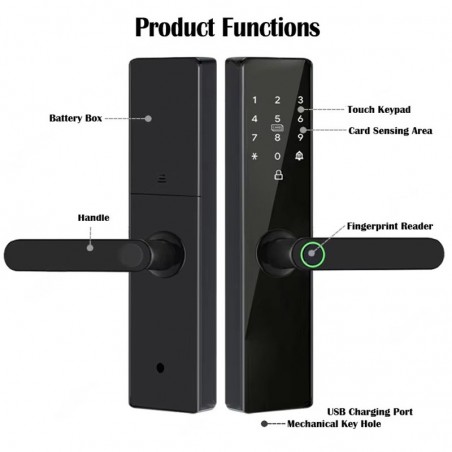 Tuya Serratura Smart WiFi con Impronta Digitale per Case e Appartamenti
