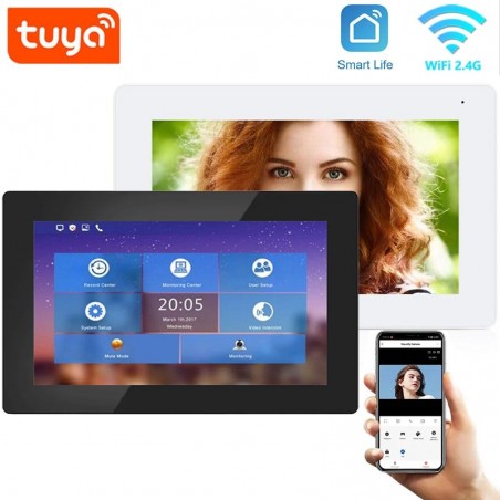 Tuya Smart WiFi-Monitor für Innen-Video-Gegensprechanlage 7 Zoll Touch