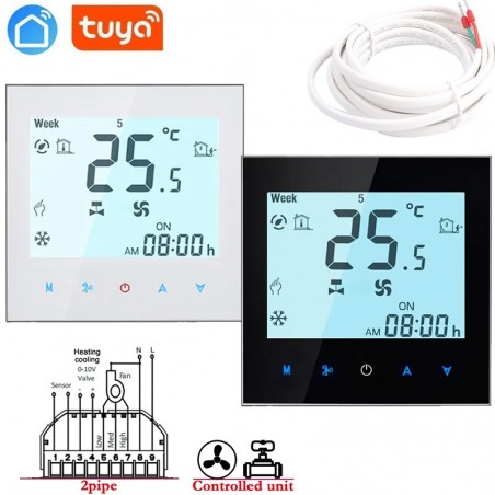 Achetez le thermostat intelligent WiFi BAC-1000MLWE avec sonde de ventilo-convecteur