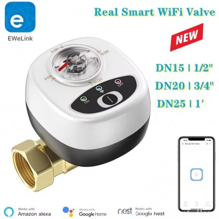 Smart WiFi geautomatiseerde kogelkraan compatibel met Ewelink-app