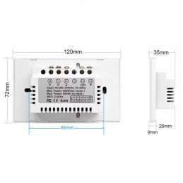 Koop Tuya 2 in 1 schakelaar voor rolluiken en licht WiFi