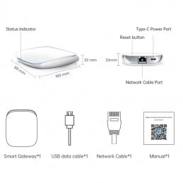 Tuya Hub Smart ZigBee 3.0 Wired – LAN-gateway voor huisautomatisering
