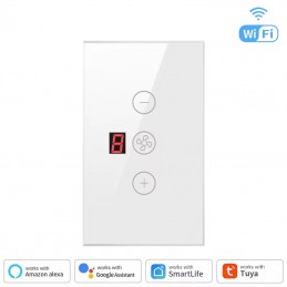 Tuya Smart WiFi-ventilatorschakelaar met display en 5 snelheden