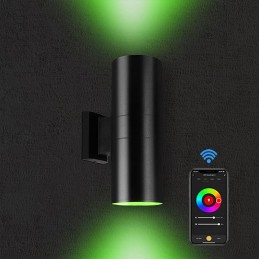 Aplique LED inteligente de pared Tuya con doble luz arriba y abajo para exteriores