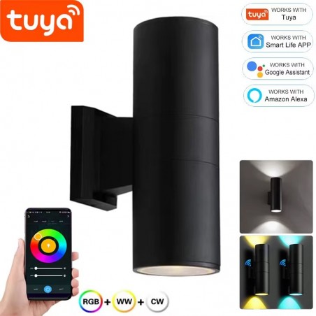 Tuya Smart LED Wandlamp met Dubbele Op- en Neerwaartse Verlichting voor Buiten