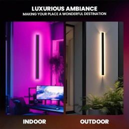 Applique murale linéaire LED connectée Tuya RGBIC avec Wi-Fi et Bluetooth