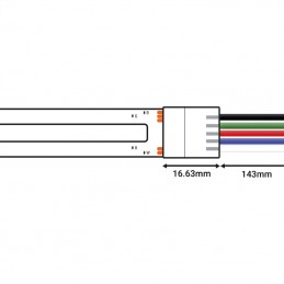 Conector rápido con cable para LED RGBW - Conexión sin soldadura