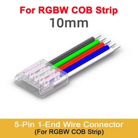 5-pins RGBW COB- en SMD LED-connector van strip naar voeding